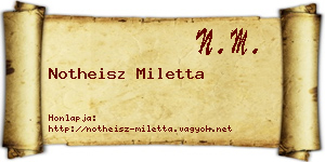 Notheisz Miletta névjegykártya